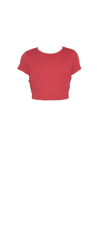 Ribbed Red Crop Top Uniqlo